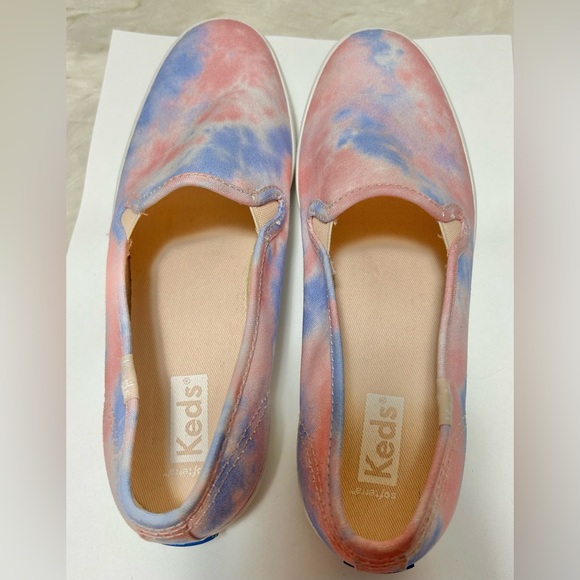 Keds Women's Size 6 Champion Slip Tie Dye Shoes Pink White Blue - Picture 9 of 11